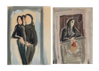 Irma Stern - \'Three Ladies\'And \'Figure At Door With Jug\'