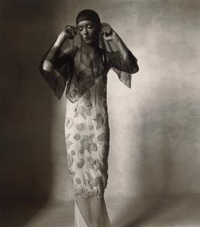 Irving Penn - Chanel Embroidered Dress (Audrey Marnay), New York, March 26, 1998