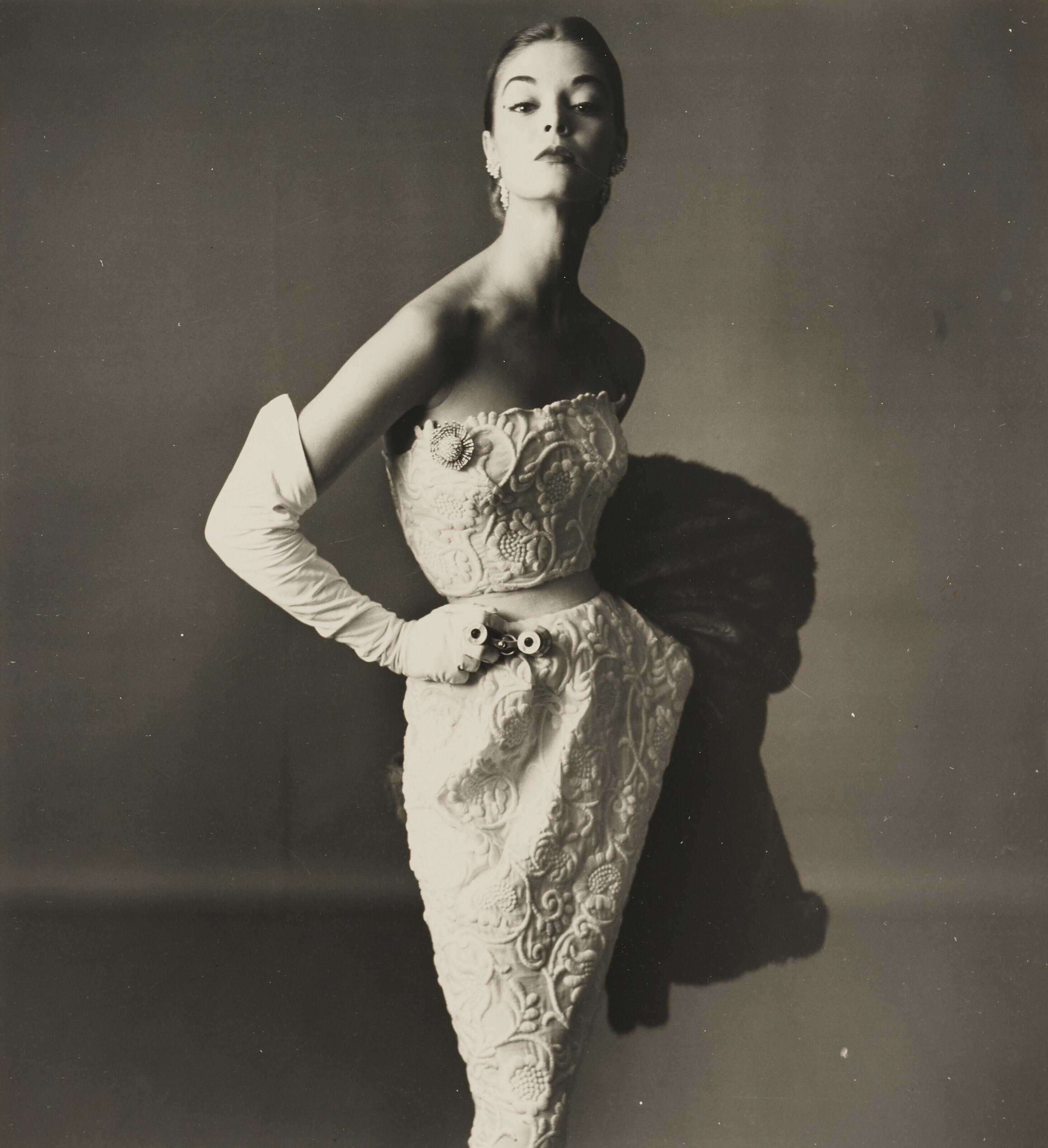 White Brocade Dress, Jean Patchett, c. 1949 by Irving Penn | Art.Salon