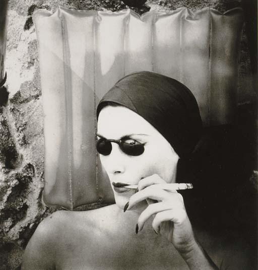 Irving Penn - Woman On The Beach, Smoking, (Mary Jane Russell), Long Island, N.Y., 1949