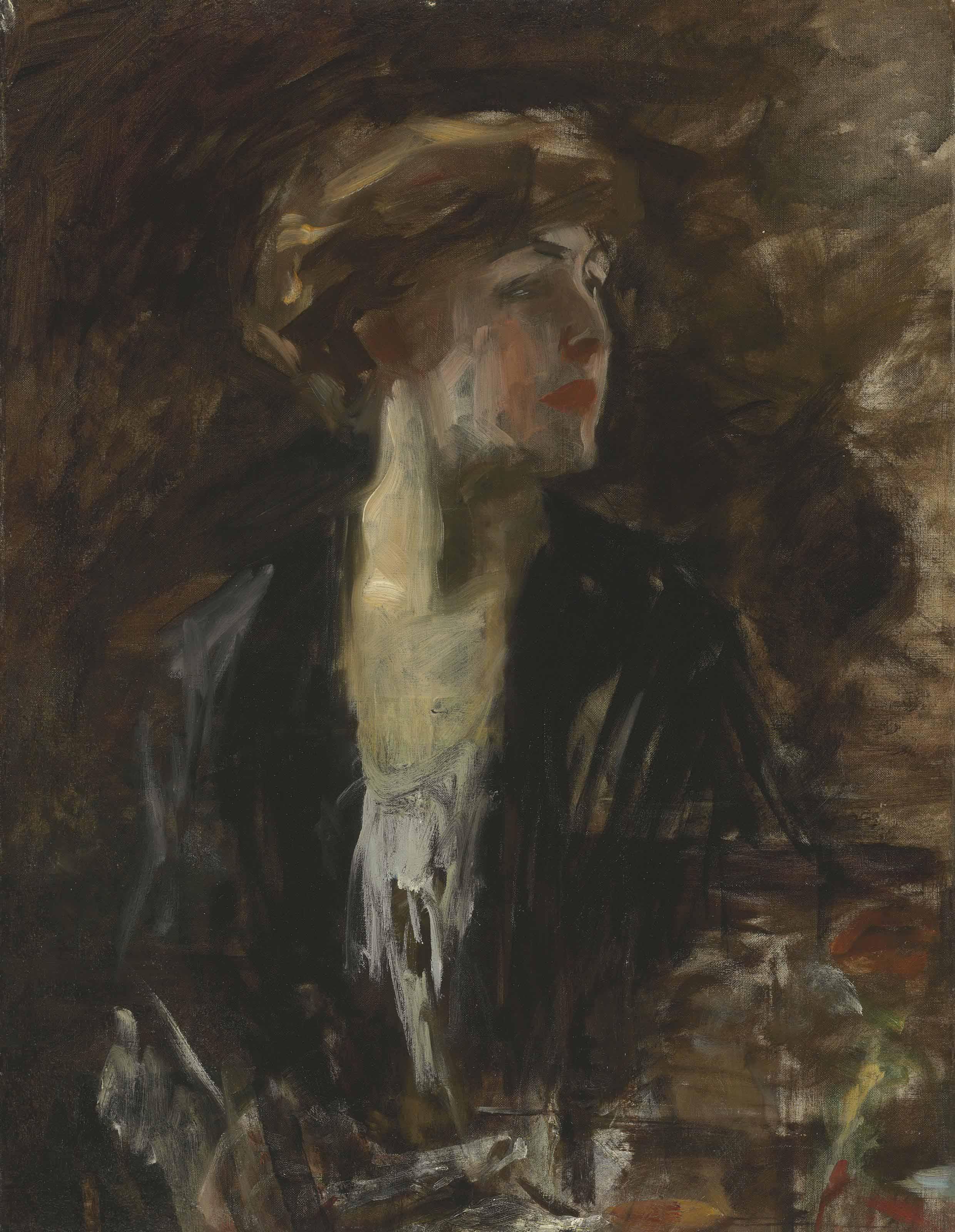 Irving Ramsay Wiles - Portrait of a Young Woman