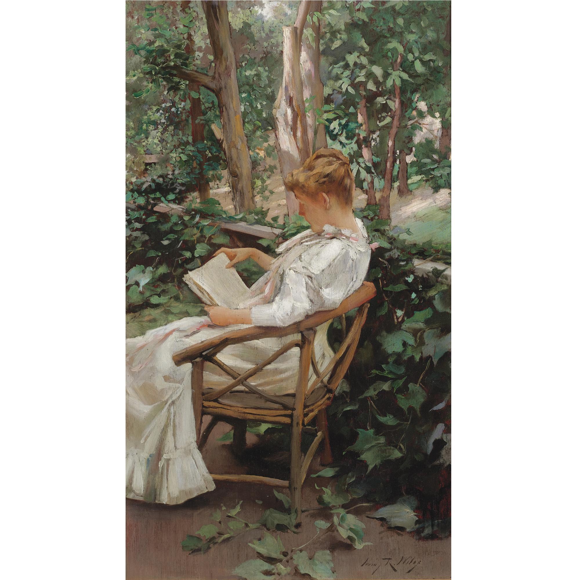Irving Ramsay Wiles - Reading In The Garden