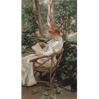 Irving Ramsay Wiles - Reading In The Garden