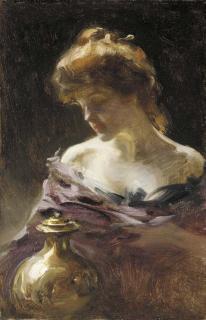 Irving Ramsay Wiles - Woman with a Brass Urn