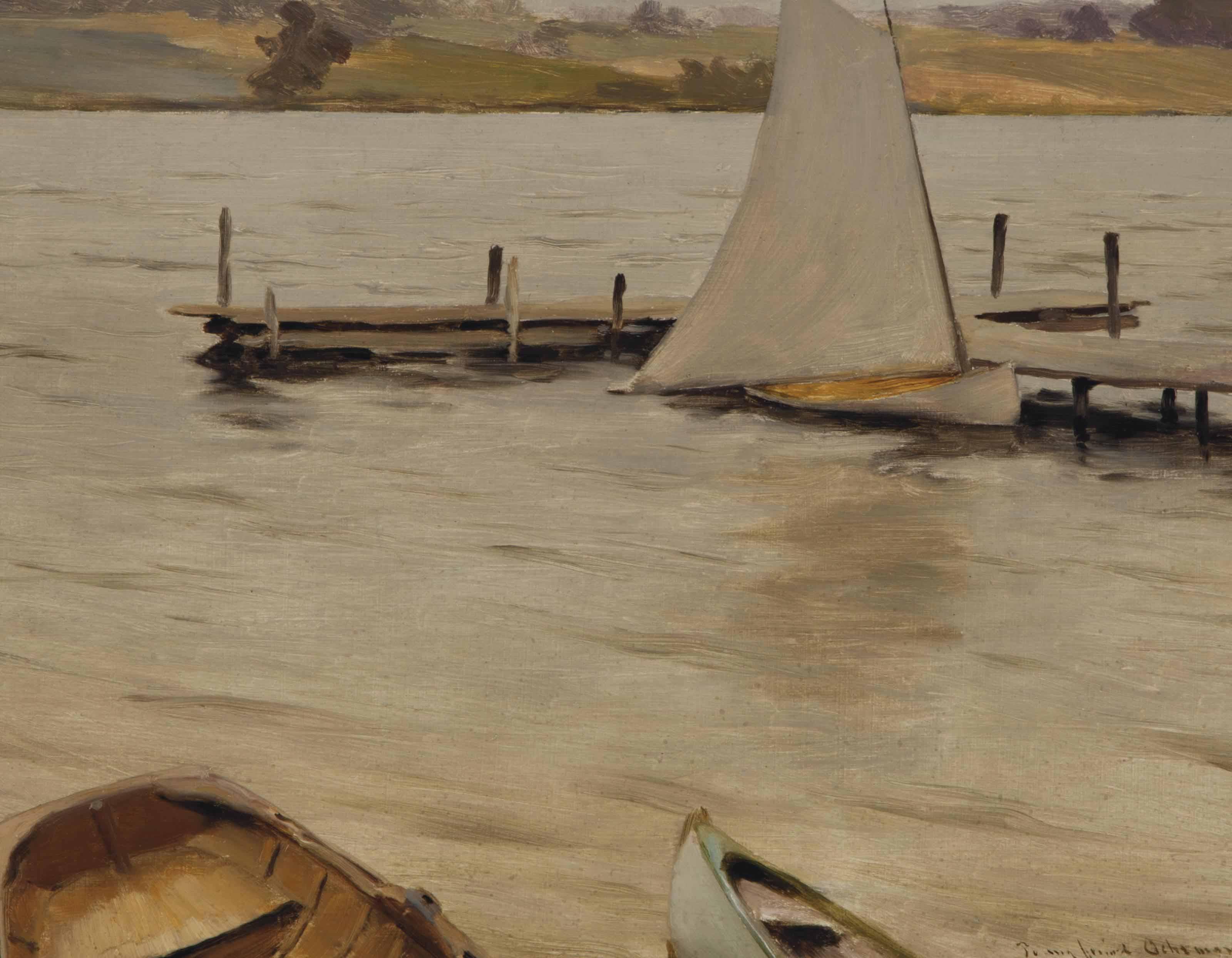 Irving Ramsey Wiles - Boats Along The Shore, Silver Lake, New York