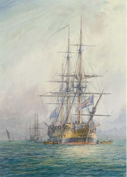 Irwin John David Bevan - A Squadron of Warships Preparing To Sail