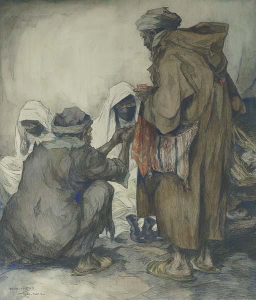 Is. van Mens - Men in a street in Tunis