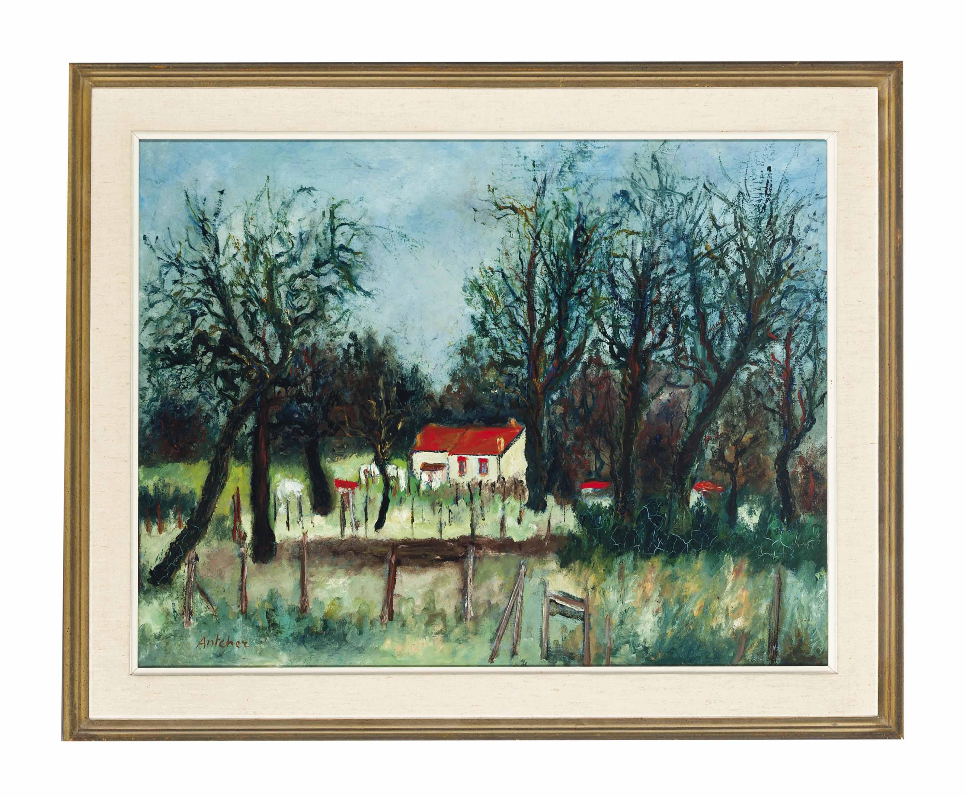 Isaac Antcher - Cottages In A Landscape; Portrait Of A Lady; A Landscape With Cottages