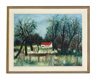 Isaac Antcher - Cottages In A Landscape; Portrait Of A Lady; A Landscape With Cottages