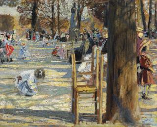 Isaac Brodsky - The Luxembourg Gardens in spring