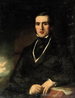 Isaac F. Bird - Portrait of George Edmund Donisthorpe (1809-1875), half-length, in a black suit
