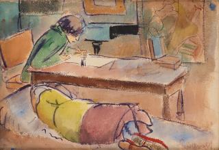 Isaac Grünewald - Sigrid rests, the studio in Paris