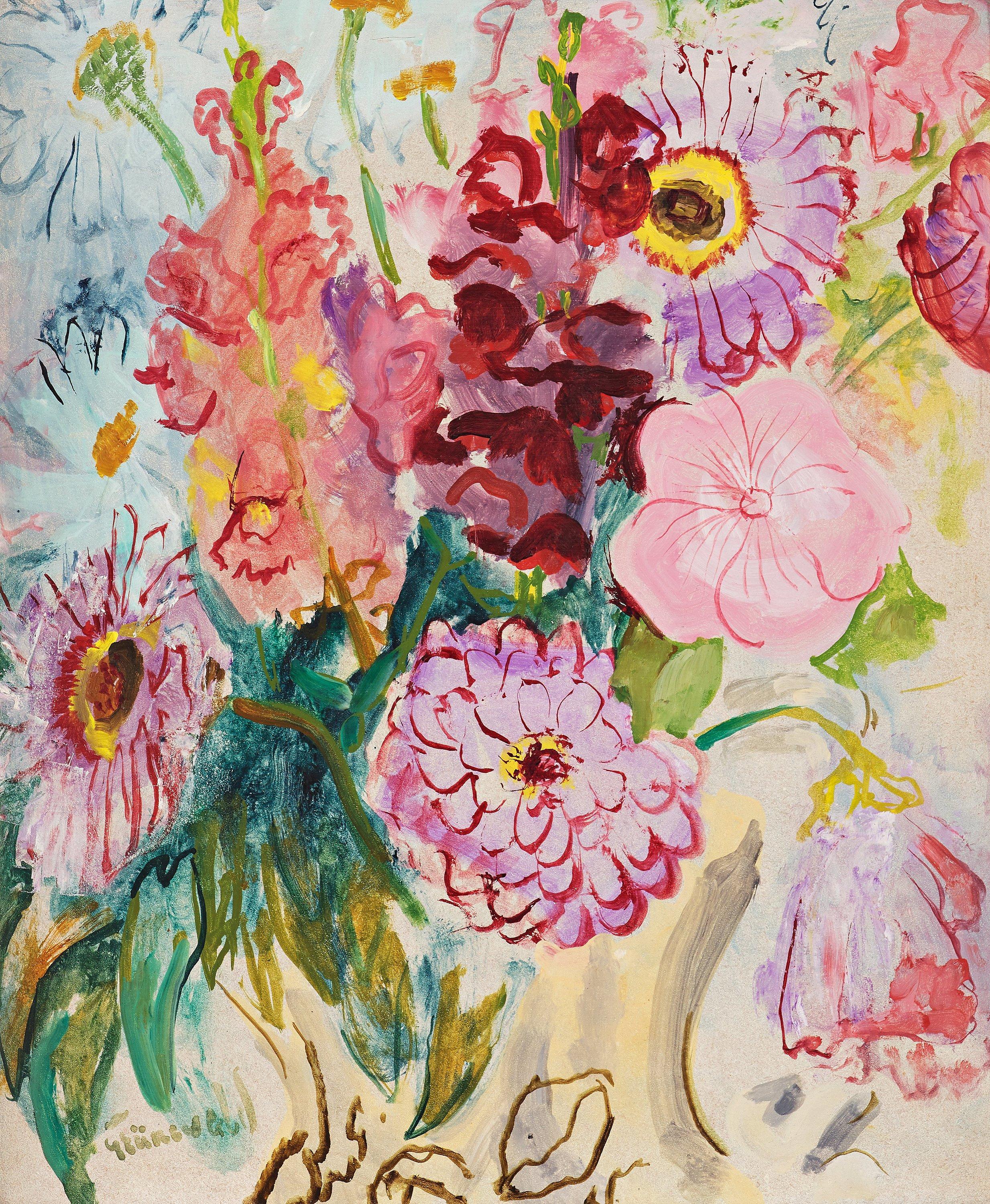 Isaac Grünewald - Still life with flowers.