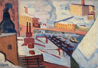 Isaac Grünewald - View from Södermalm towards Riddarholmen, Stockholm