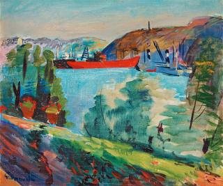 Isaac Grünewald - View from Waldemarsudde over Kvarnholmen