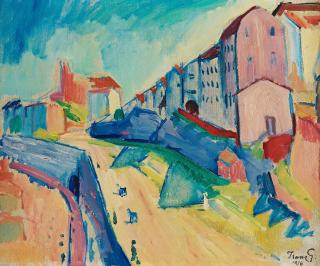 Isaac Grünewald - View over Katarinavägen, Södermalm, Stockholm