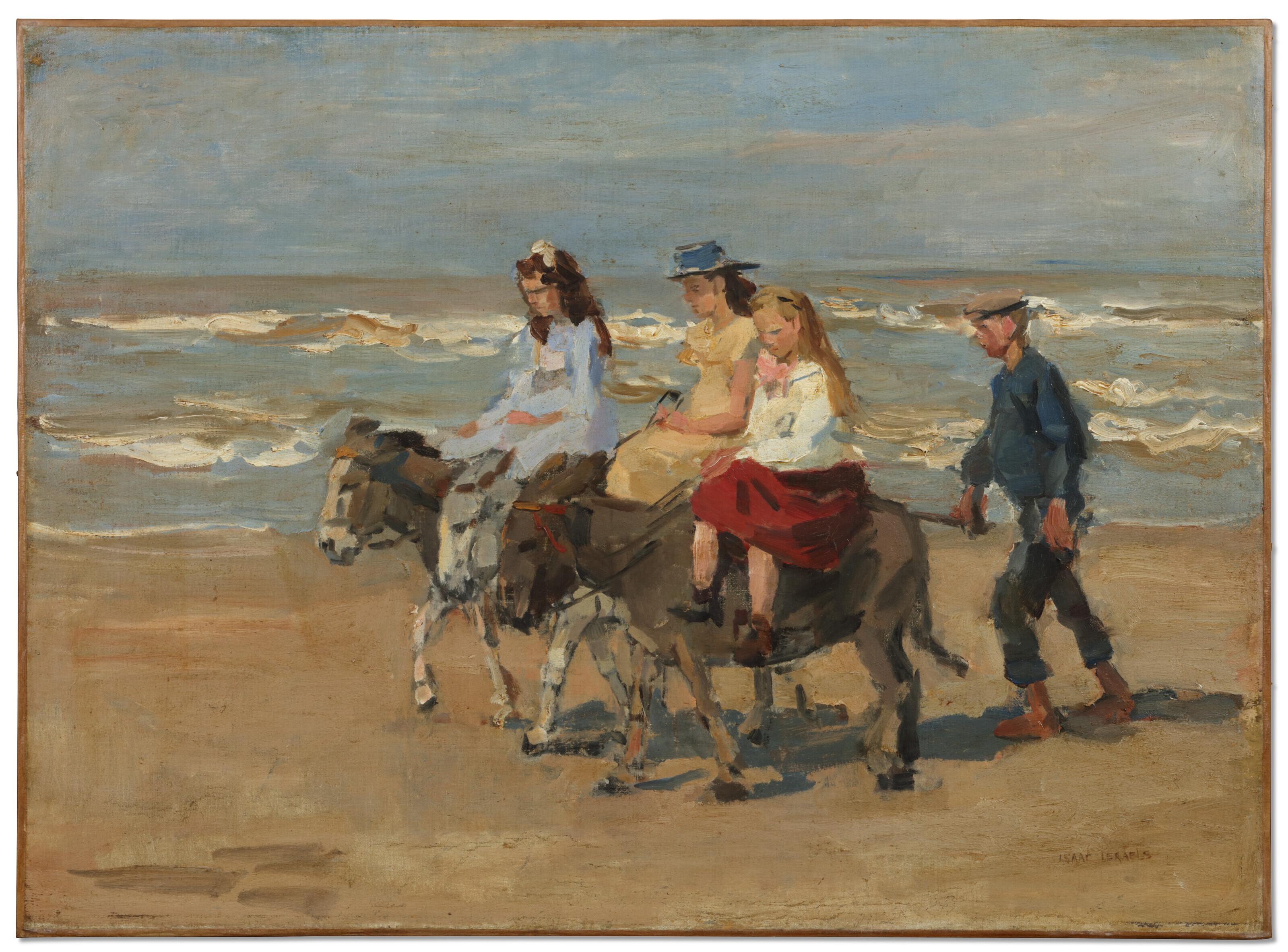 Isaac Israels - A donkey ride on the beach of Scheveningen