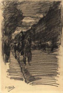 Isaac Israels - A horse-drawn carriage in a park