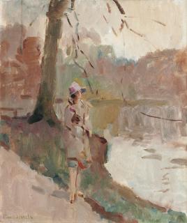 Isaac Israels - A lady in the park