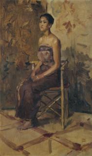 Isaac Israels - A Portrait Of A Seated Javanese Beauty