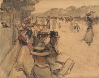 Isaac Israels - Figures reading and strolling in the Bois de Boulogne, Paris