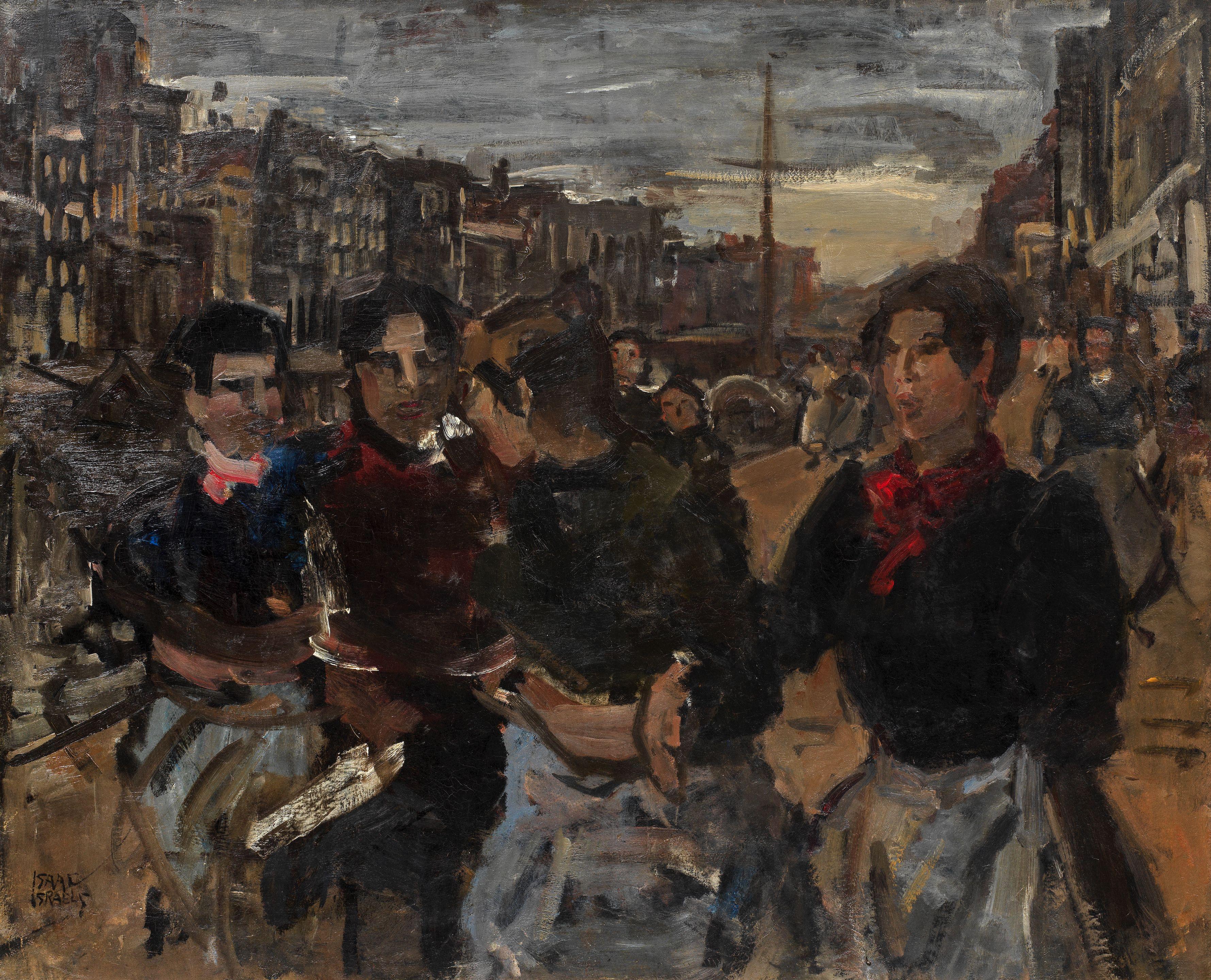 Isaac Israels - Four girls on the Prinsengracht, Amsterdam