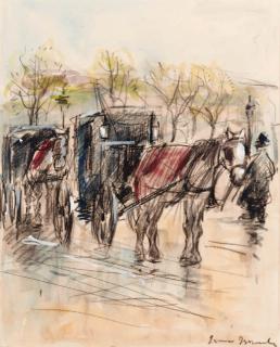 Isaac Israels - Horse drawn carriages