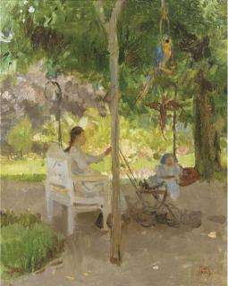 Isaac Israels - Kinderjuffrouw in de diergaarde, Den Haag