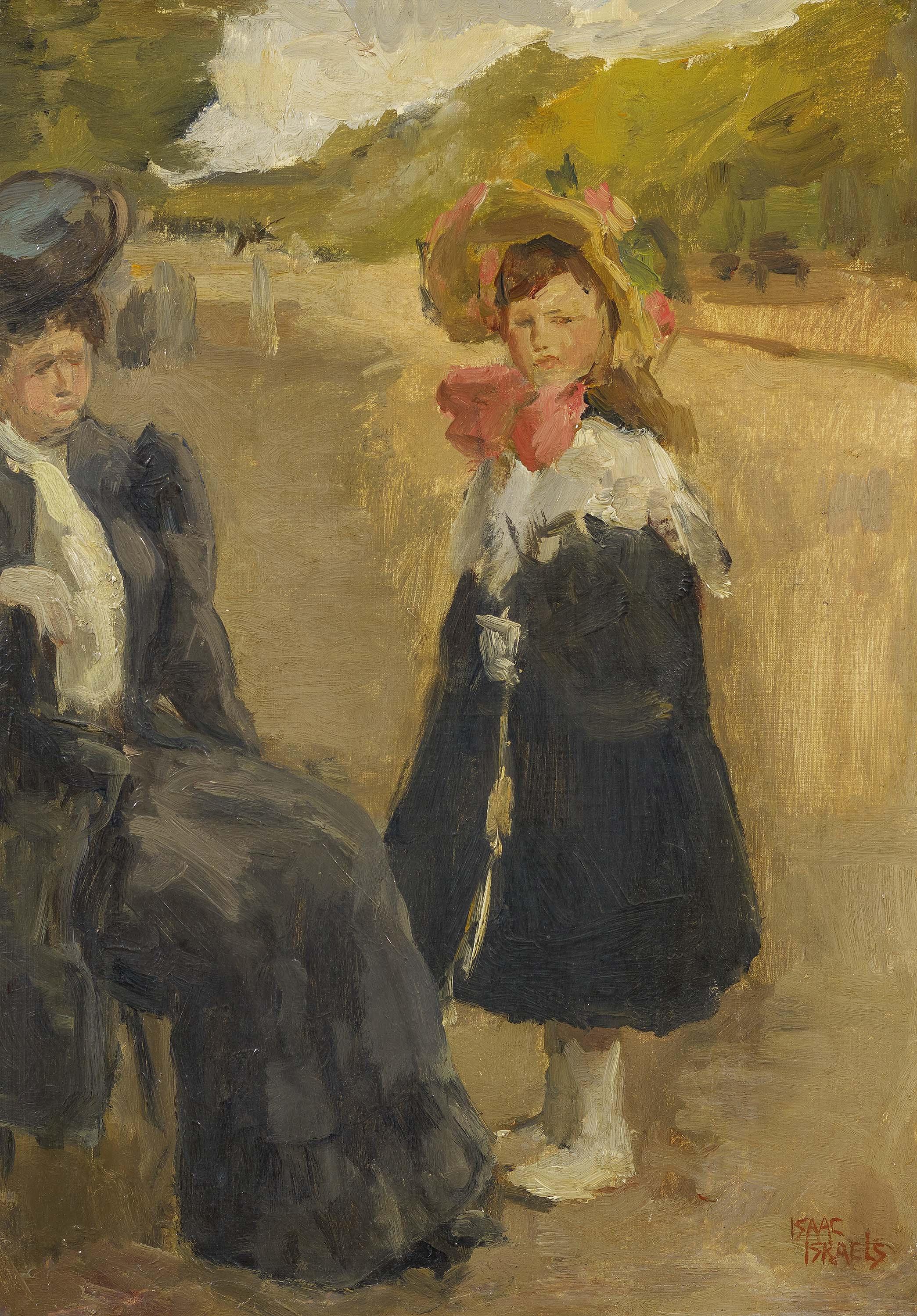 Isaac Israels - Paris. Mutter mit ihrer Tochter auf der Avenue des Champs-Elysées.