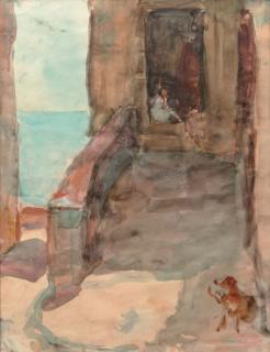 Isaac Israels - Sitting on the steps