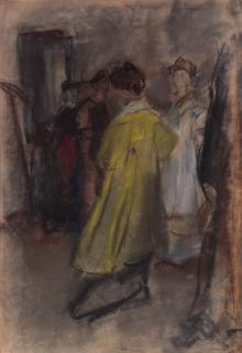 Isaac Israels - The new robe - a fitting at Hirsch, Amsterdam