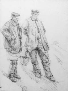 Isaac Israels - Two gravediggers