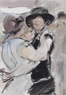 Isaac Israels - Women dancing at a cafe, The Hague - study