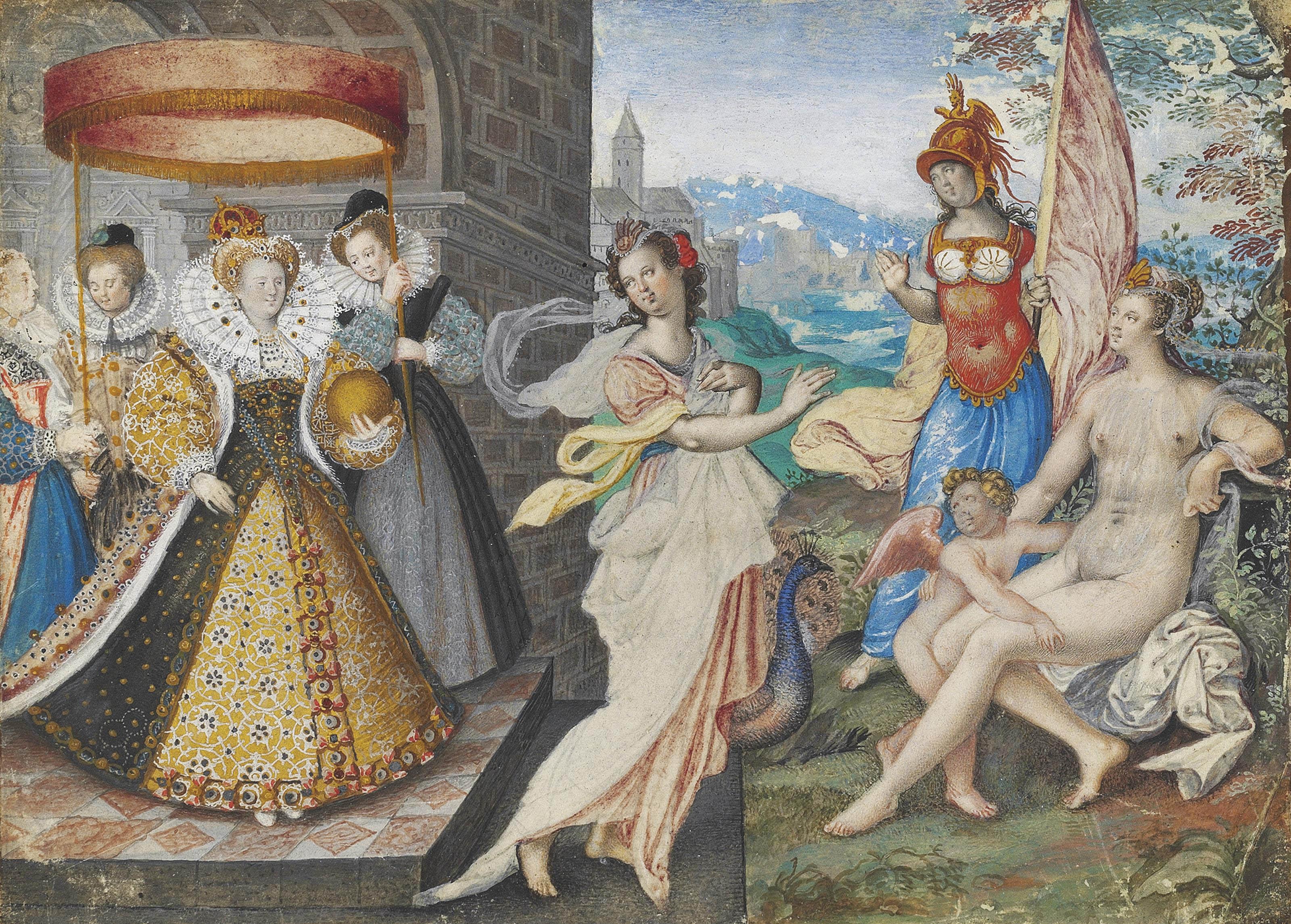 Isaac Oliver - Elizabeth I and the Three Goddesses