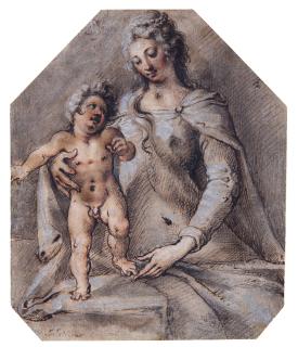 Isaac Oliver - Madonna and Child