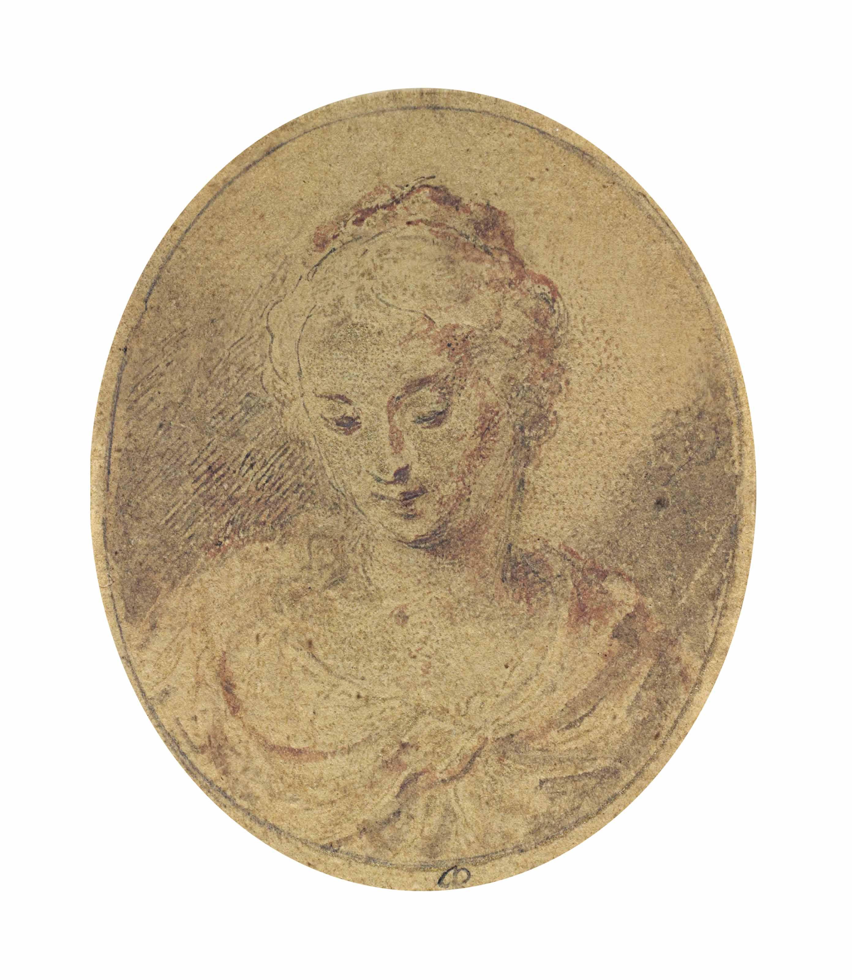 Isaac Oliver - Portrait of a young lady, with downcast eyes, bust-length