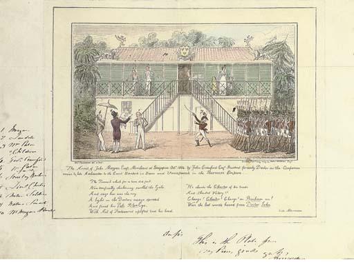Isaac Robert Cruickshank - The Arrest of John Morgan Esqr Merchant At Singapore Octr 1824. By John Crawford Esqr Resident. Formerly Doctor On The Companies Service & Late Ambassador To The Court Bankok In Siam And Umrapoorah In The Burmese Empire...