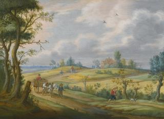 Isaac Van Oosten - Summer Landscape With A Horse And Cart And Other Figures On A Path