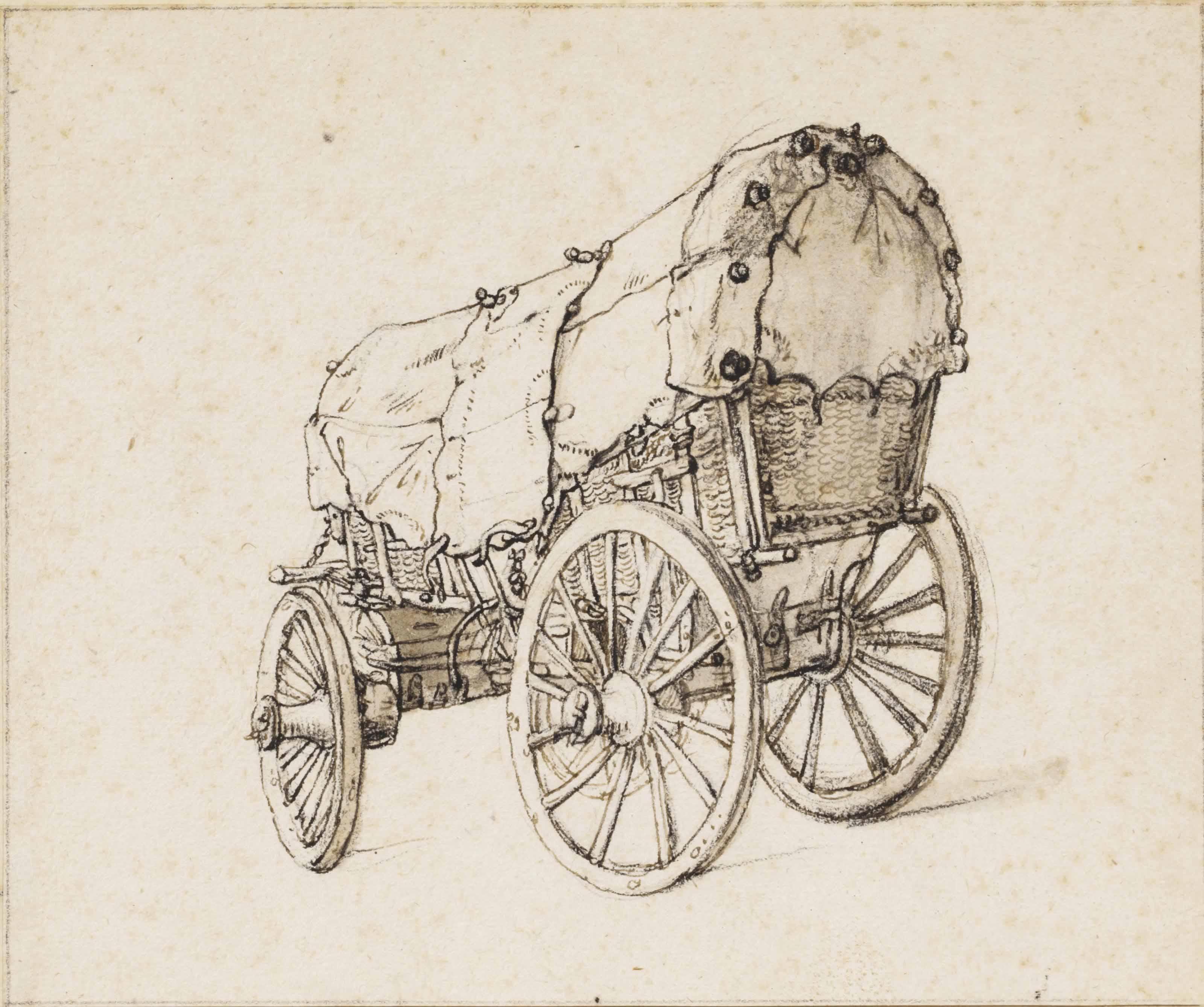 Isaac van Ostade - A Four-Wheeled Wagon