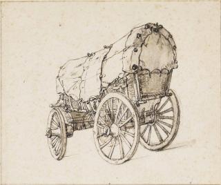 Isaac van Ostade - A Four-Wheeled Wagon