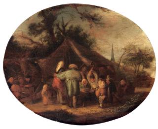Isaac van Ostade - Peasants at a \'kermesse\'