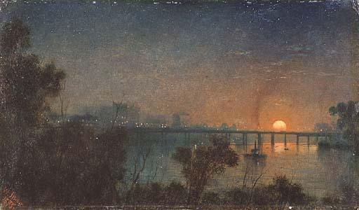 Isaac Walter Jenner - Dawn over The Brisbane River