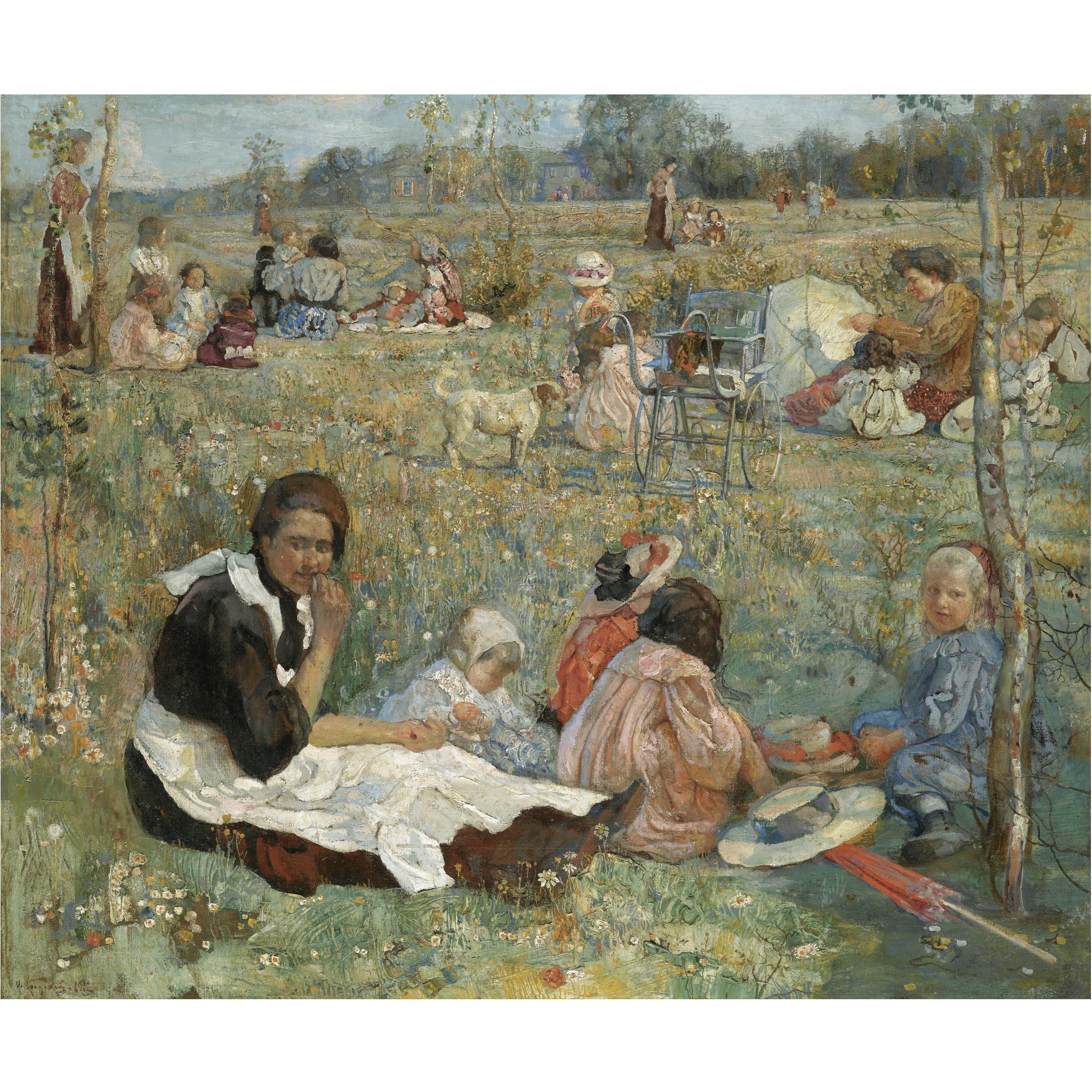 Isaak Izrailevich Brodsky - Nanny With Children