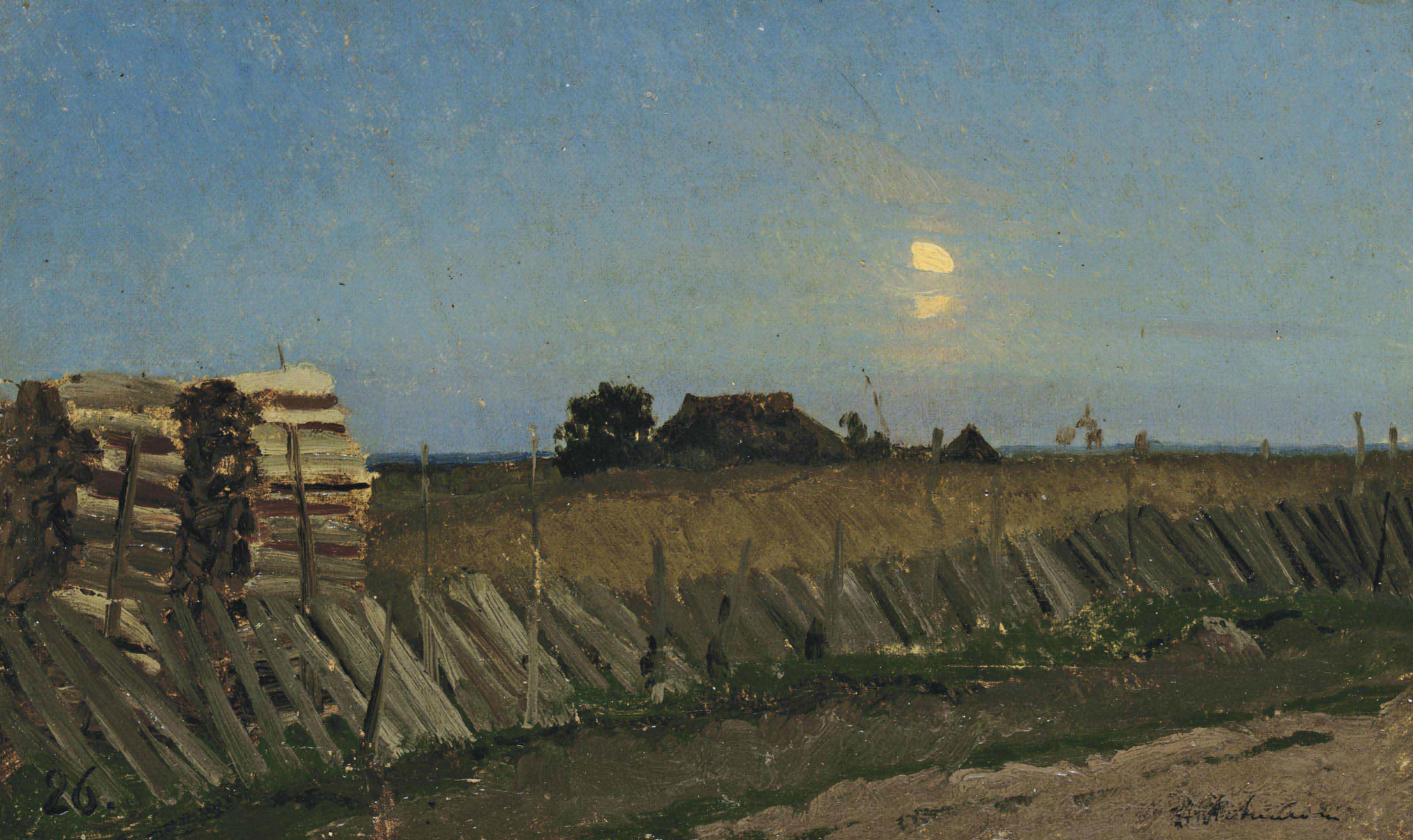 Isaak Levitan - Moonlit Night. Logpiles.