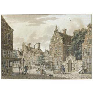 Isaak Ouwater - View Of A Street Corner With Women Chatting