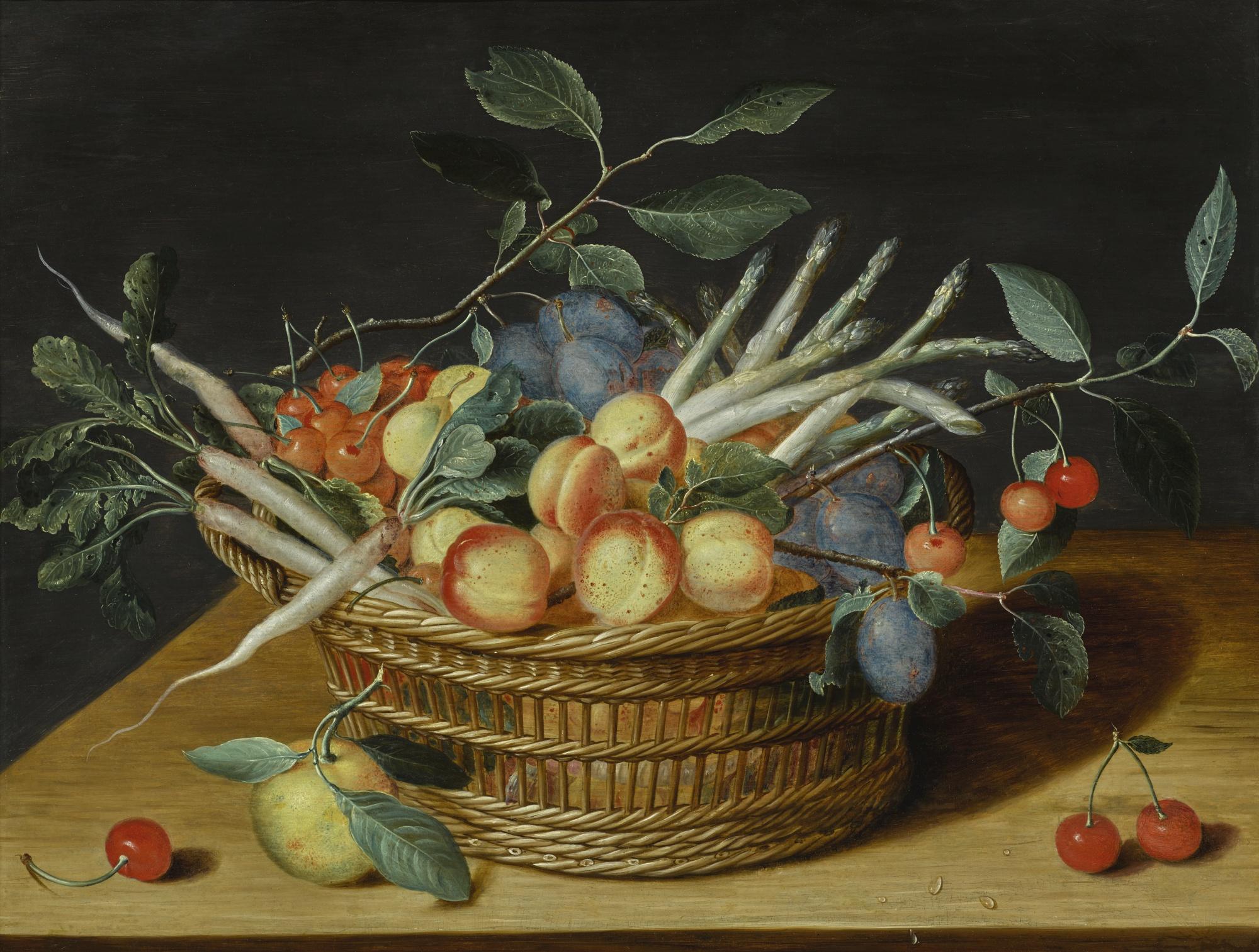 Isaak Soreau - Still Life With Fruits And Vegetables In A Basket