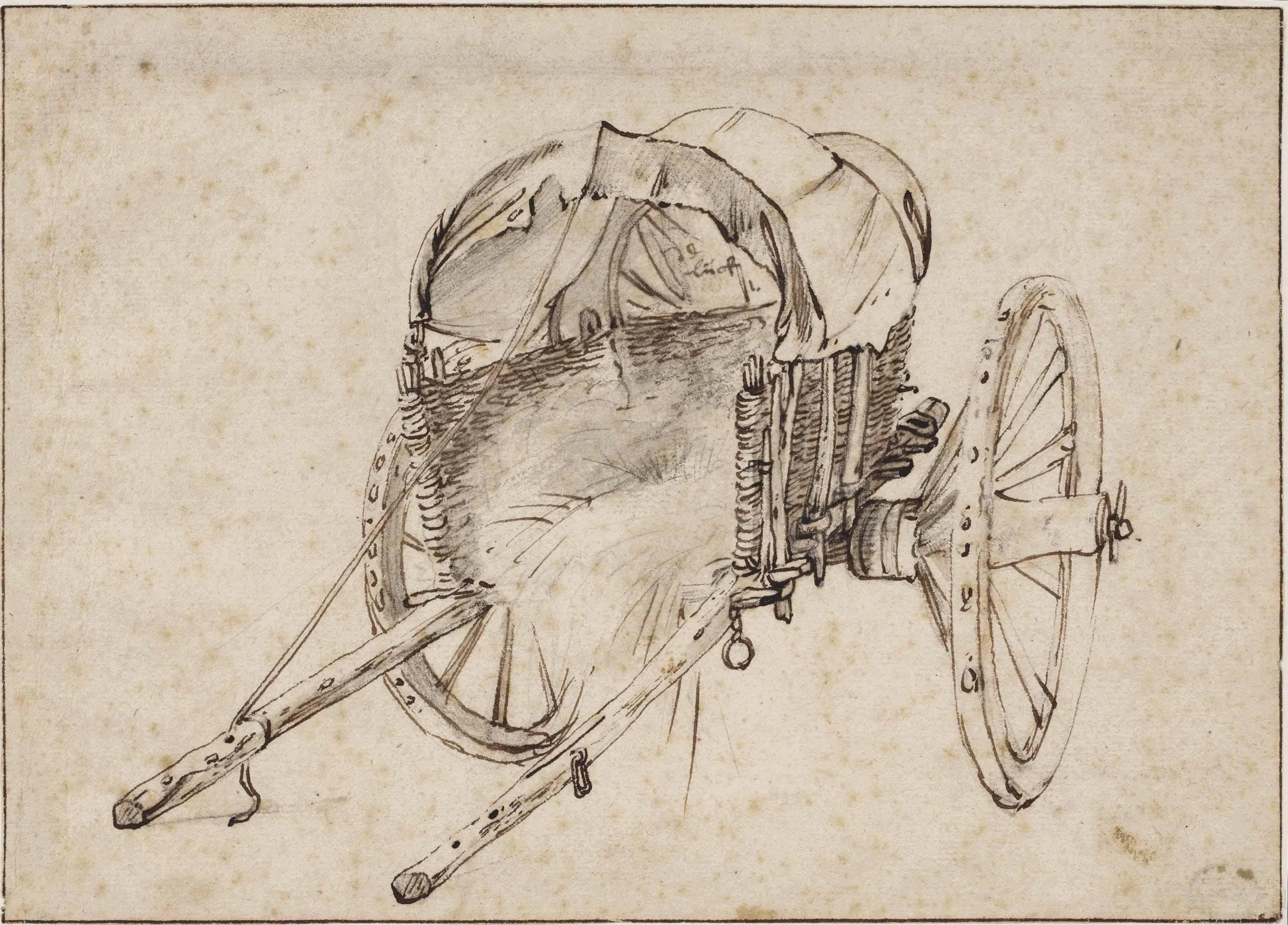 Isack Jansz. Van Ostade - A covered two-wheeled wagon