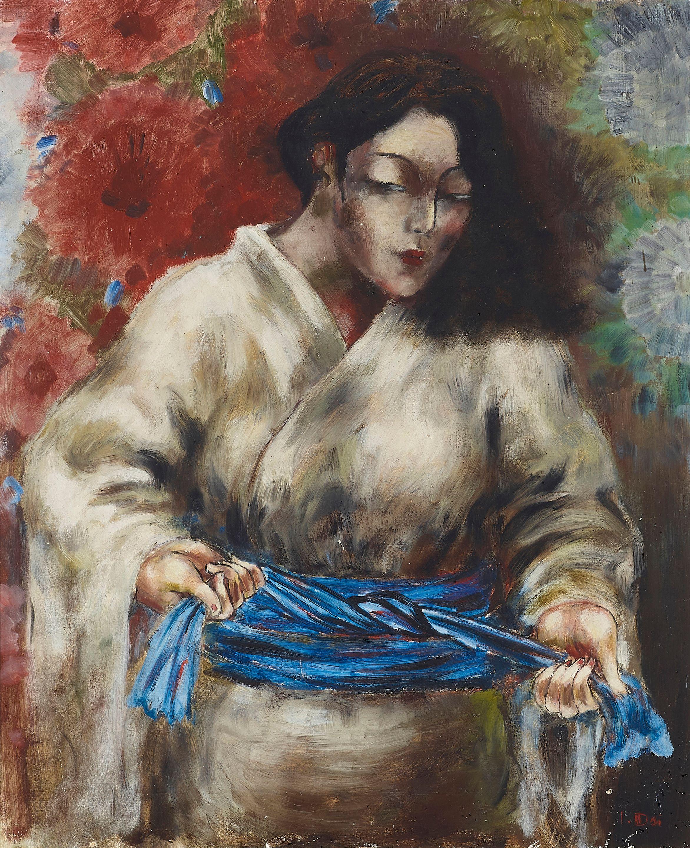 Isami Doi - Portrait of a Woman in a Kimono