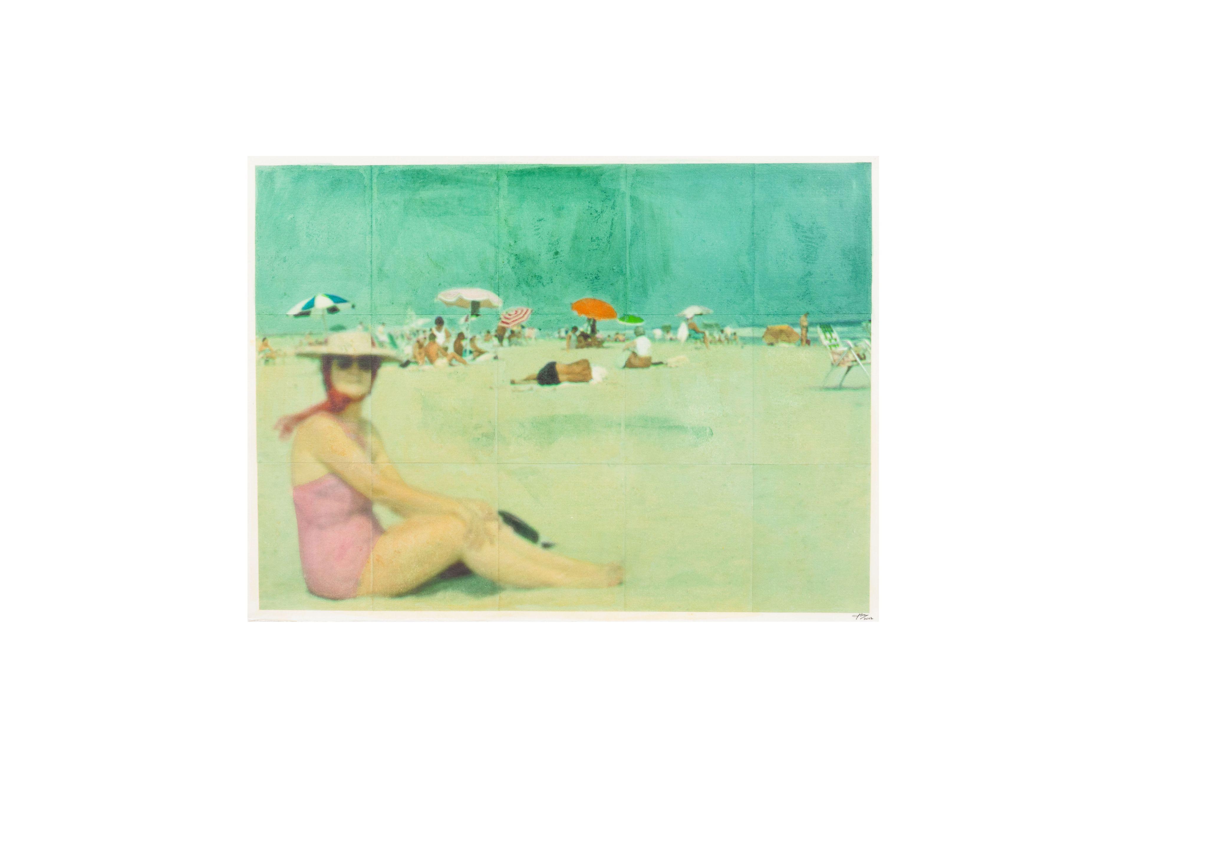 Isca Greenfield-Sanders - Red Scarf 21 3/4 x 29 1/2 in. (55.2 x 74.9 cm) framed 24 3/4 x 32 in.