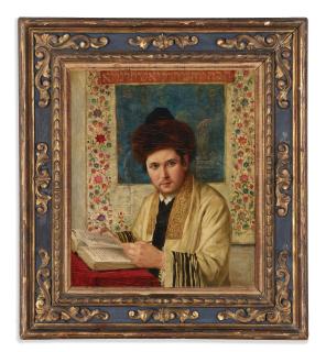 Isidor Kaufmann - A portrait of a Hassidic Talmud student